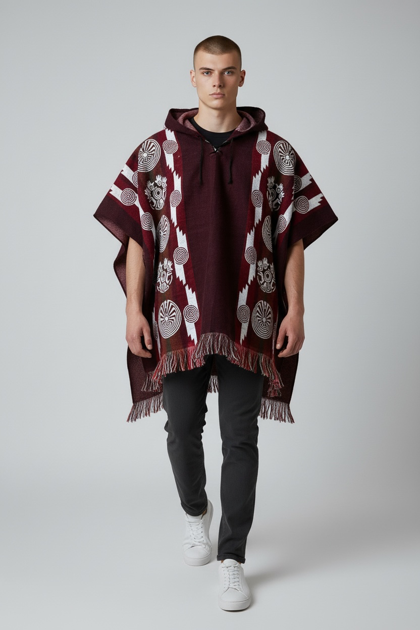 Poncho Andino Geométrico rev