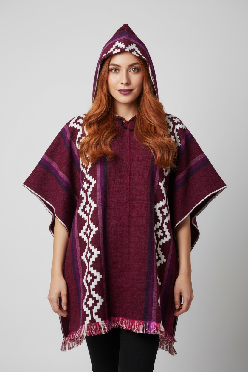 Poncho Andino Geométrico ro