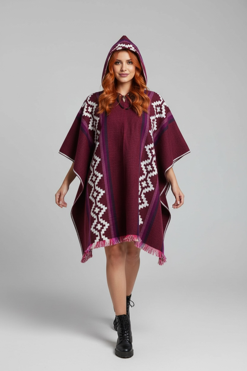 Poncho Andino Geométrico ro