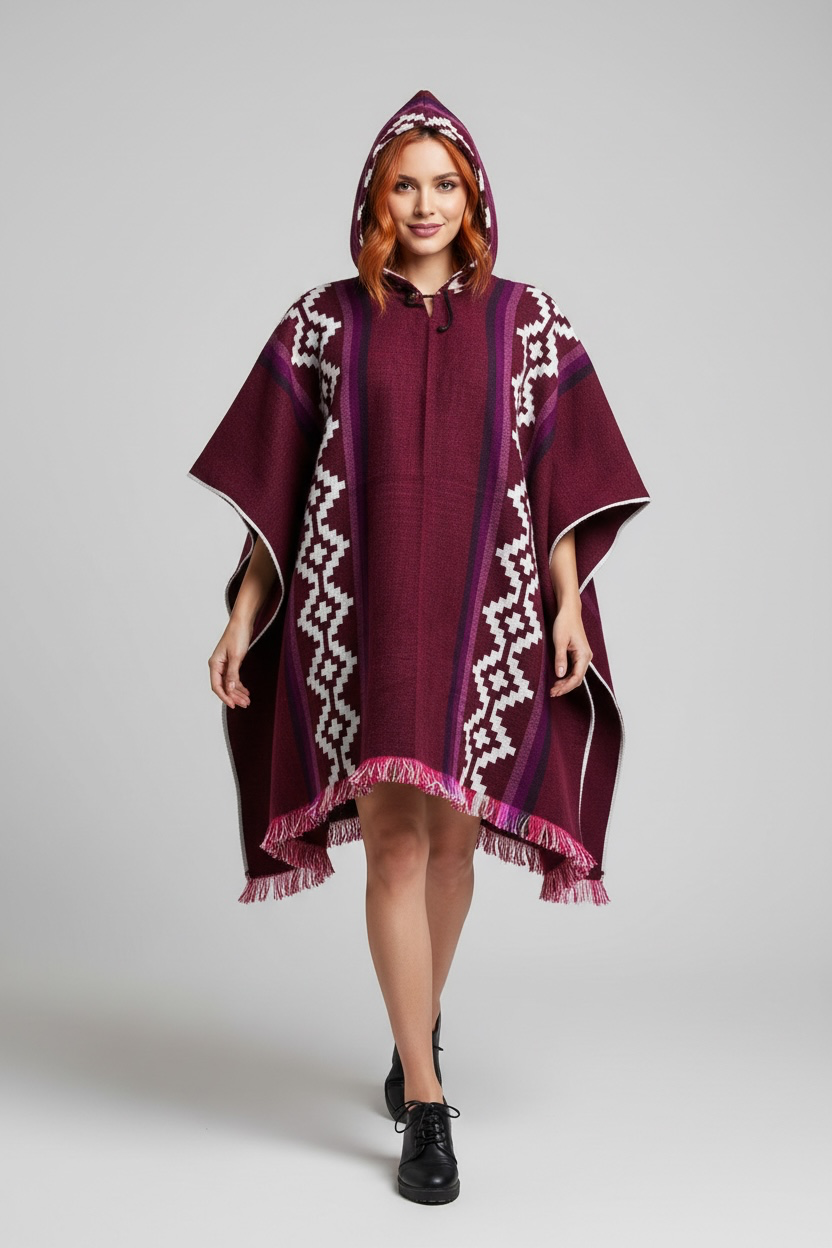 Poncho Andino Geométrico ro