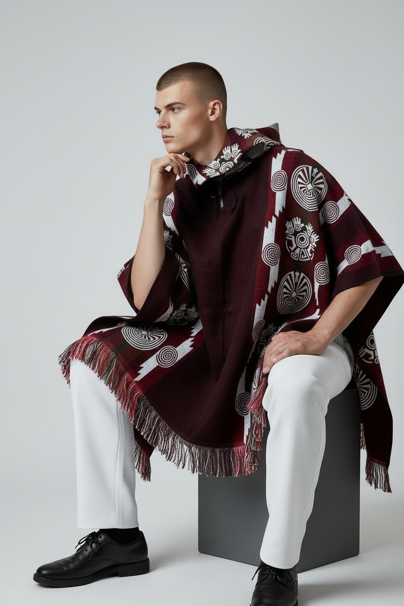 Poncho Andino Geométrico rev