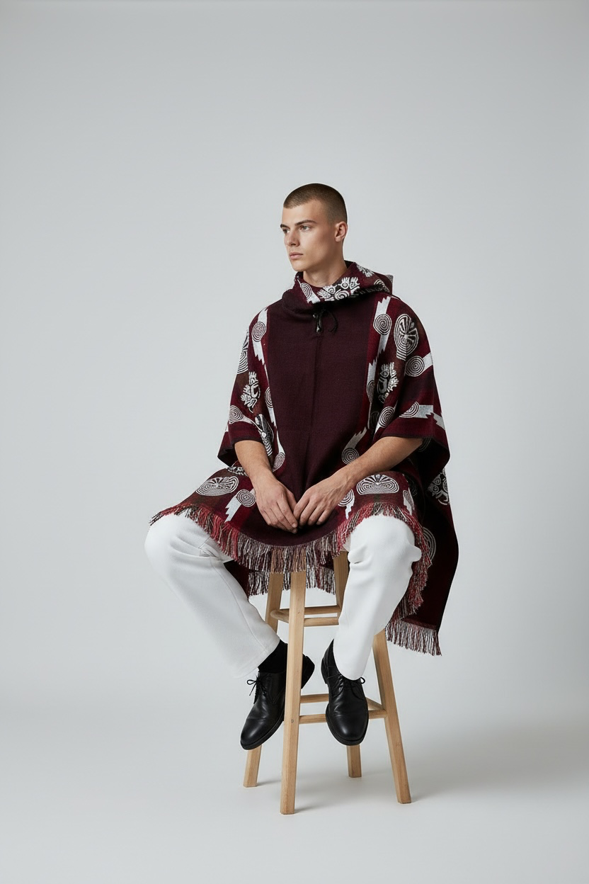 Poncho Andino Geométrico rev