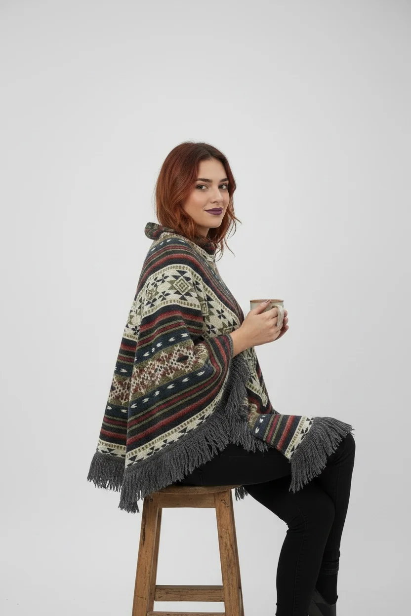 Poncho Andino Geométrico GVB - Imagen 5