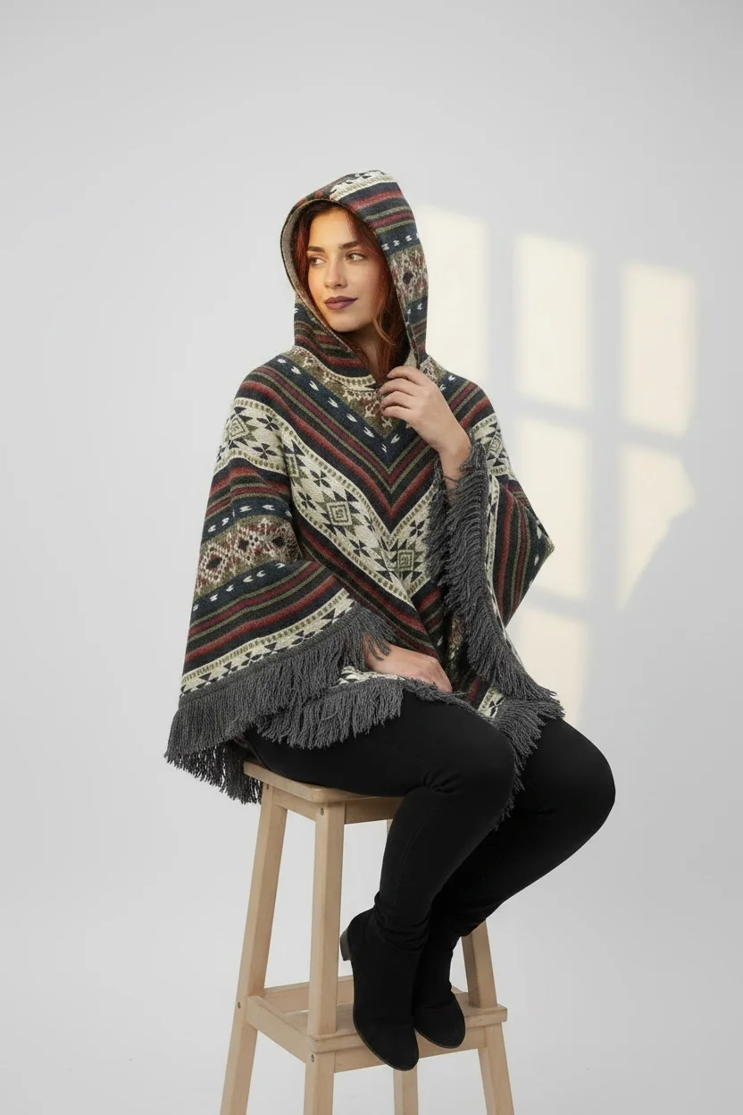 Poncho Andino Geométrico GVB - Imagen 4