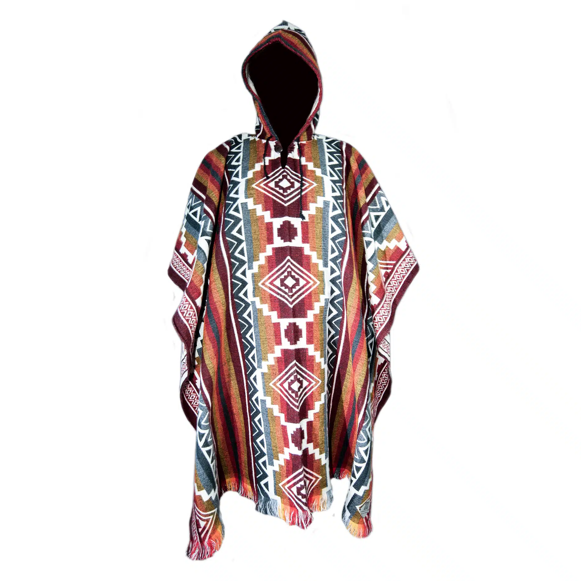 Copia de Poncho Andino Geométrico roj - Imagen 6