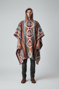 Poncho Andino Geométrico roj