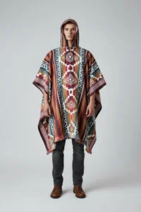 Poncho Andino Geométrico roj