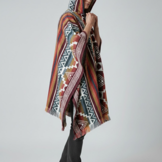 Poncho Andino Geométrico roj
