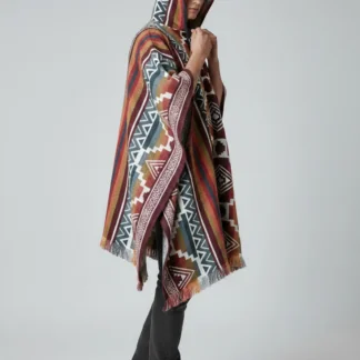 Poncho Andino Geométrico roj
