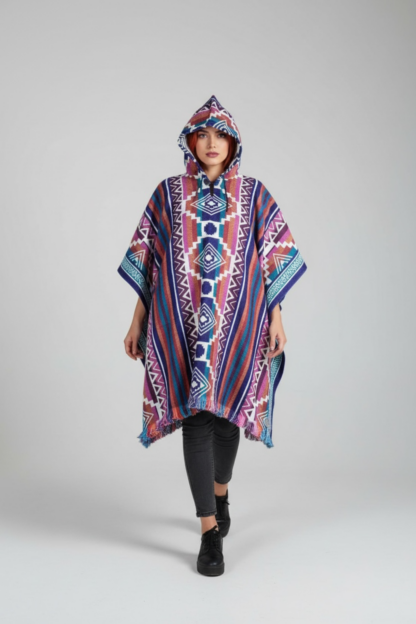Poncho Andino Geométrico ros