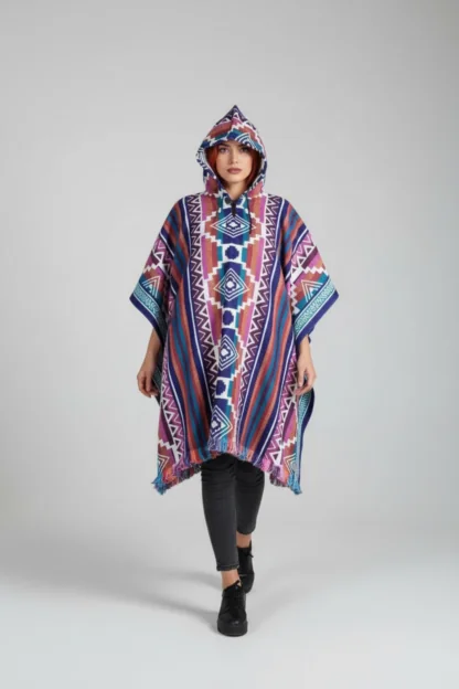 Poncho Andino Geométrico ros