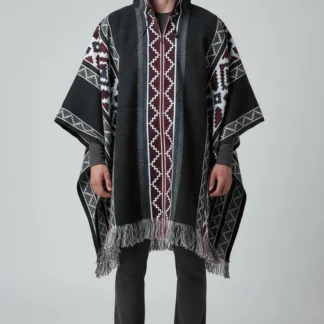 Poncho Andino Geométrico neg