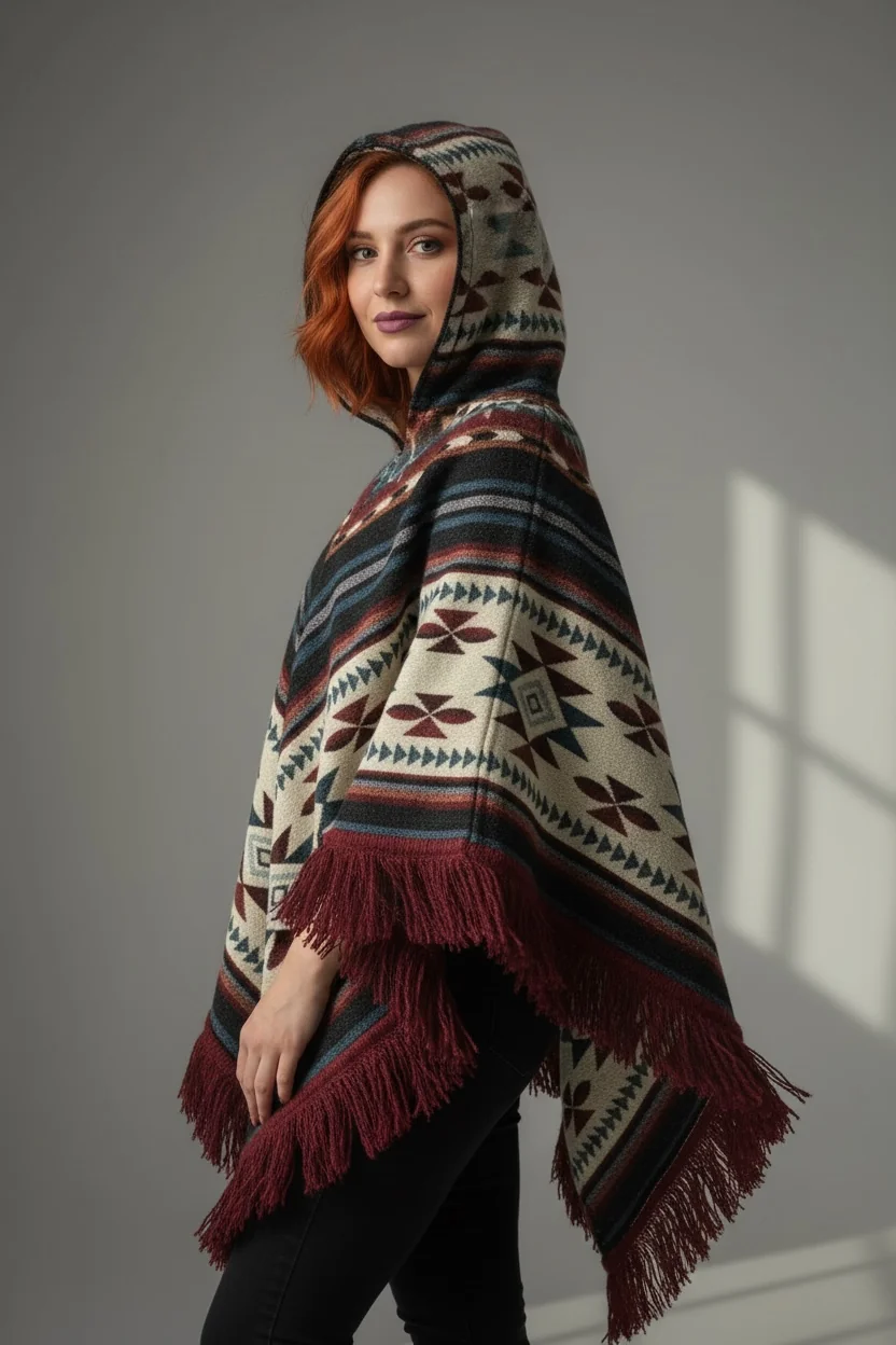 Poncho Andino Geométrico BAB - Imagen 2
