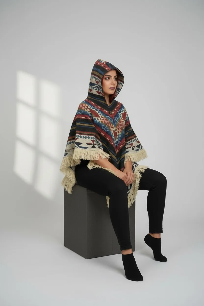 Poncho Andino Geométrico BAB - Imagen 4