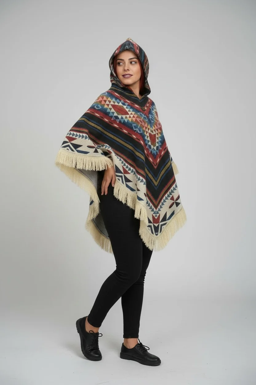 Poncho Andino Geométrico BVB - Imagen 2