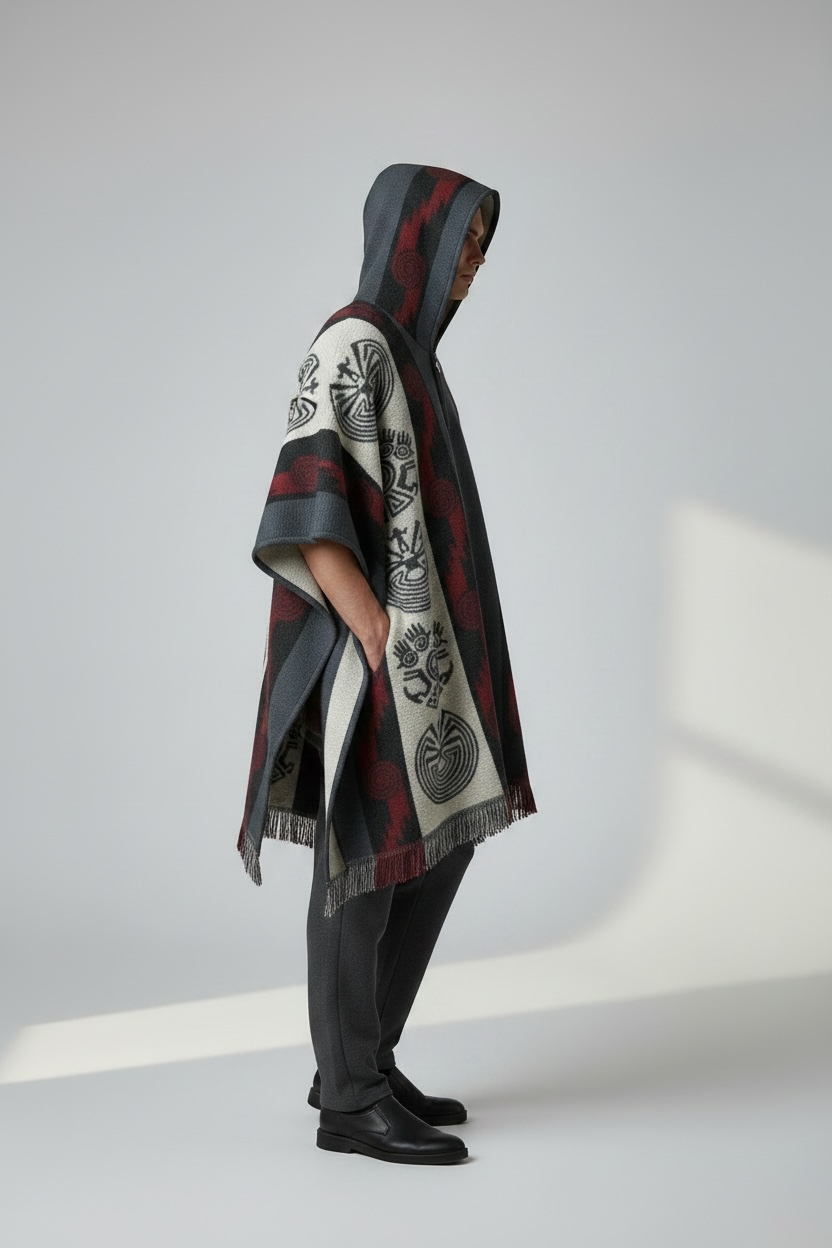 Poncho Andino Rev Gris - Imagen 4