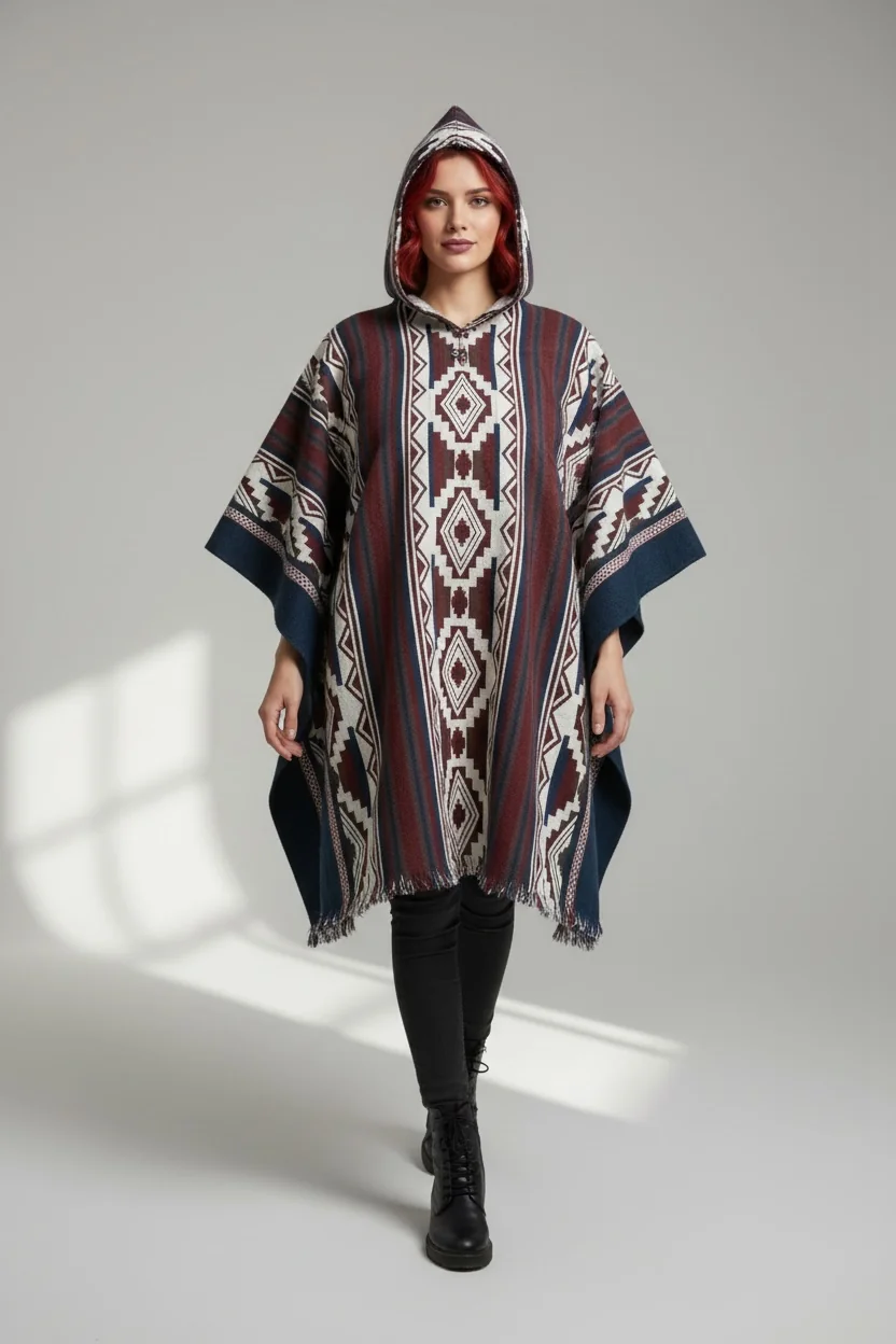 Poncho Andino Geométrico Adv - Imagen 4