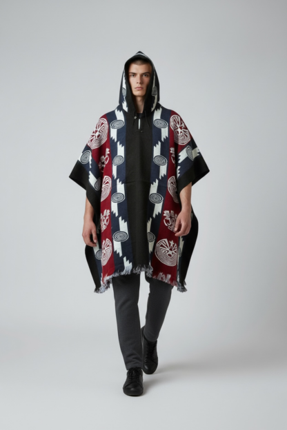 Poncho Andino Rev Azul
