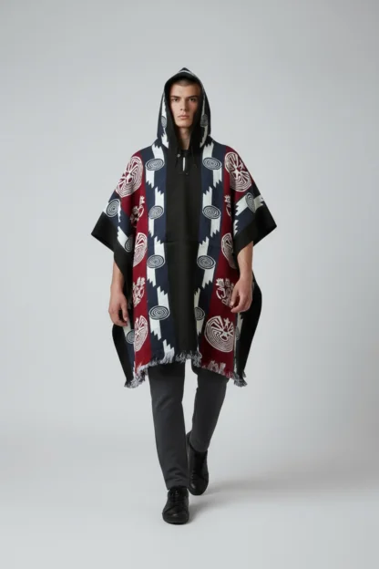 Poncho Andino Rev Azul