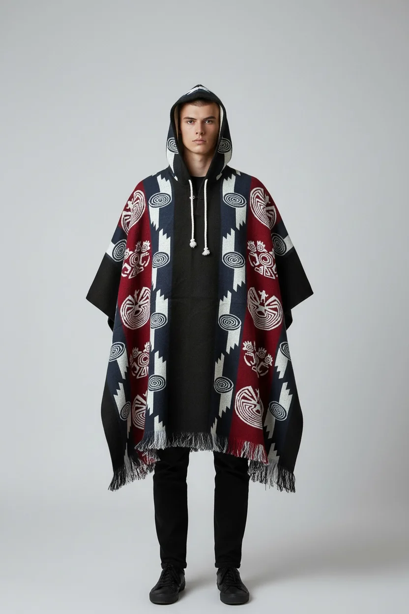 Poncho Andino Rev Azul - Imagen 5