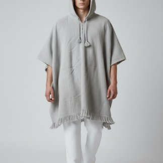 Poncho Andino Coqueado Gris Claro