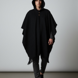 Poncho Andino Coqueado Negro