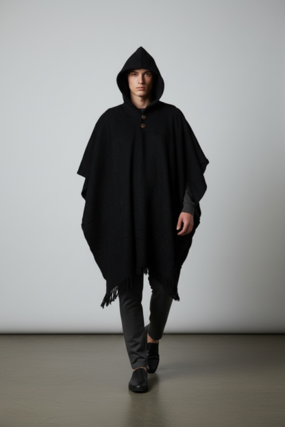 Poncho Andino Coqueado Negro