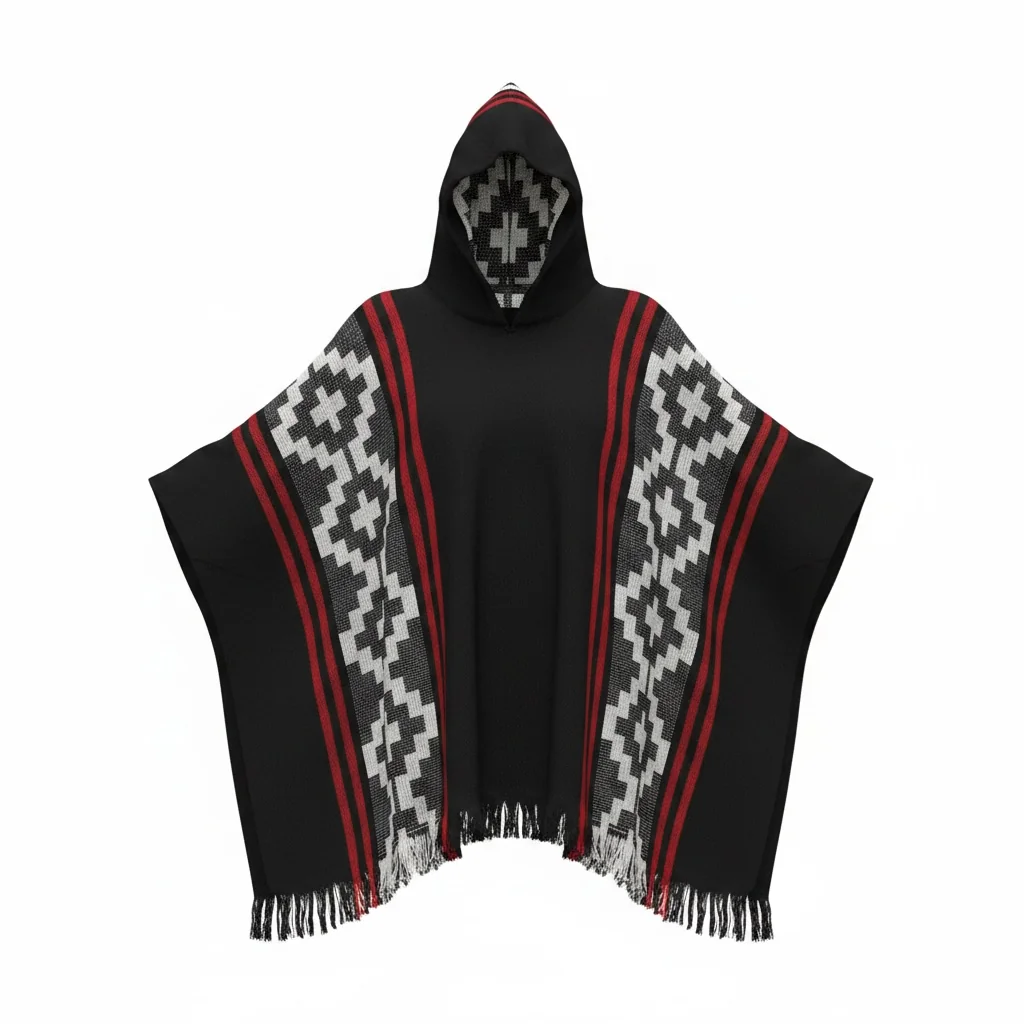 Poncho Andino Cruz Negro b - Imagen 7