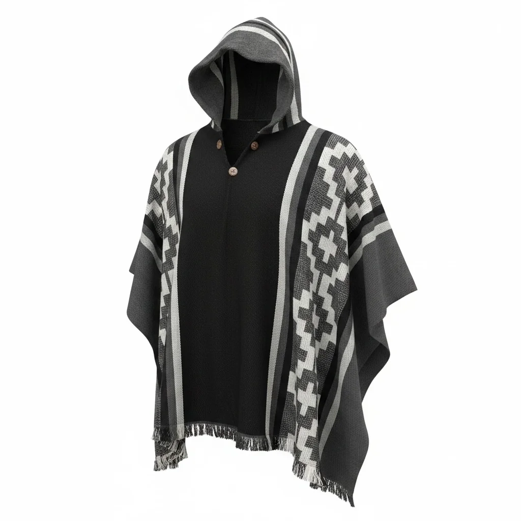 Poncho Andino Cruz Negro Go - Imagen 6