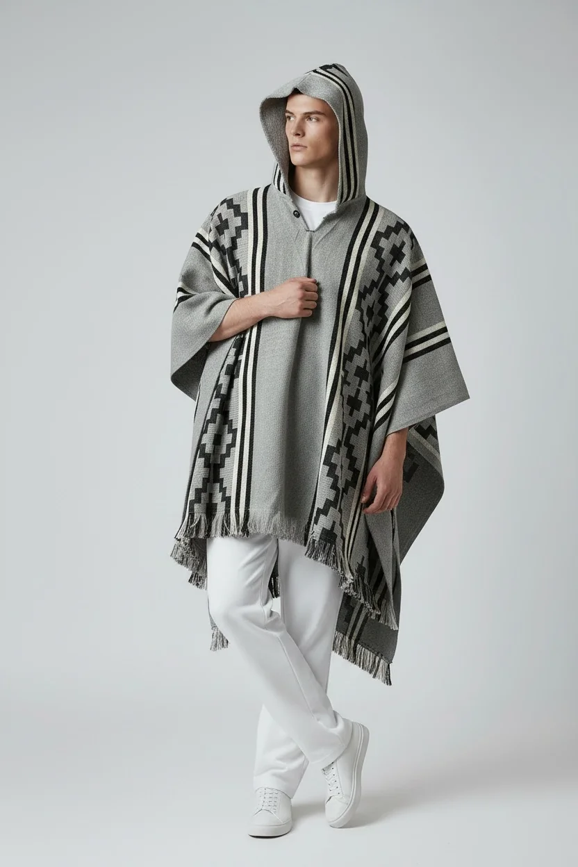 Poncho Andino Cruz Negro Gc - Imagen 5