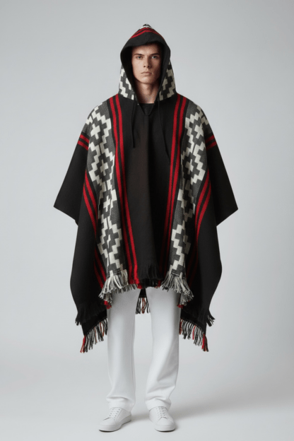 Poncho Andino Cruz Negro b
