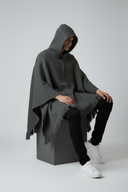 Poncho Andino Coqueado Gris C