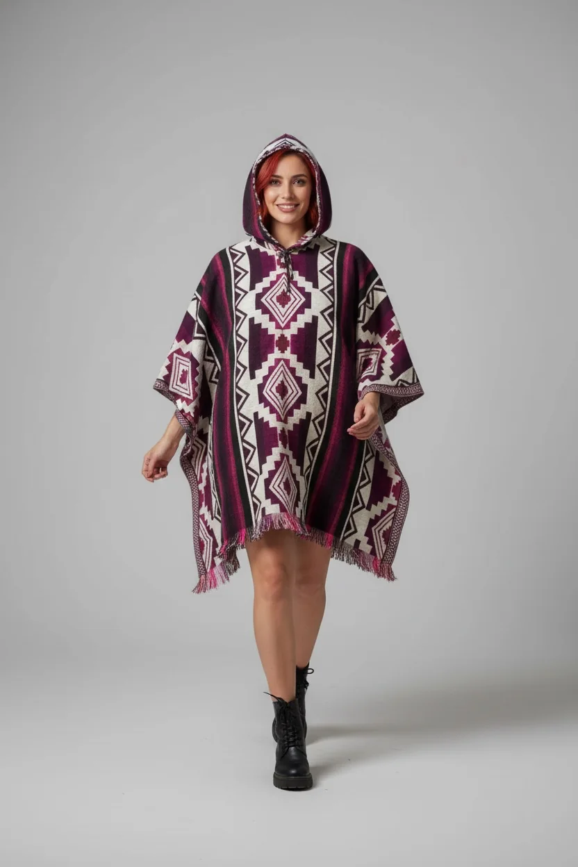 Poncho Andino Geométrico ROSN