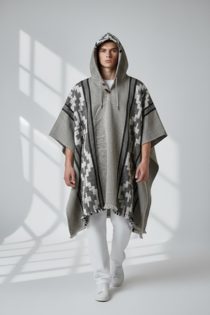 Poncho Andino Lana Oveja tipo cruz - PREMIUM
