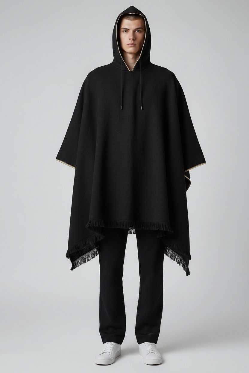 Poncho Andino Coqueado Negro C