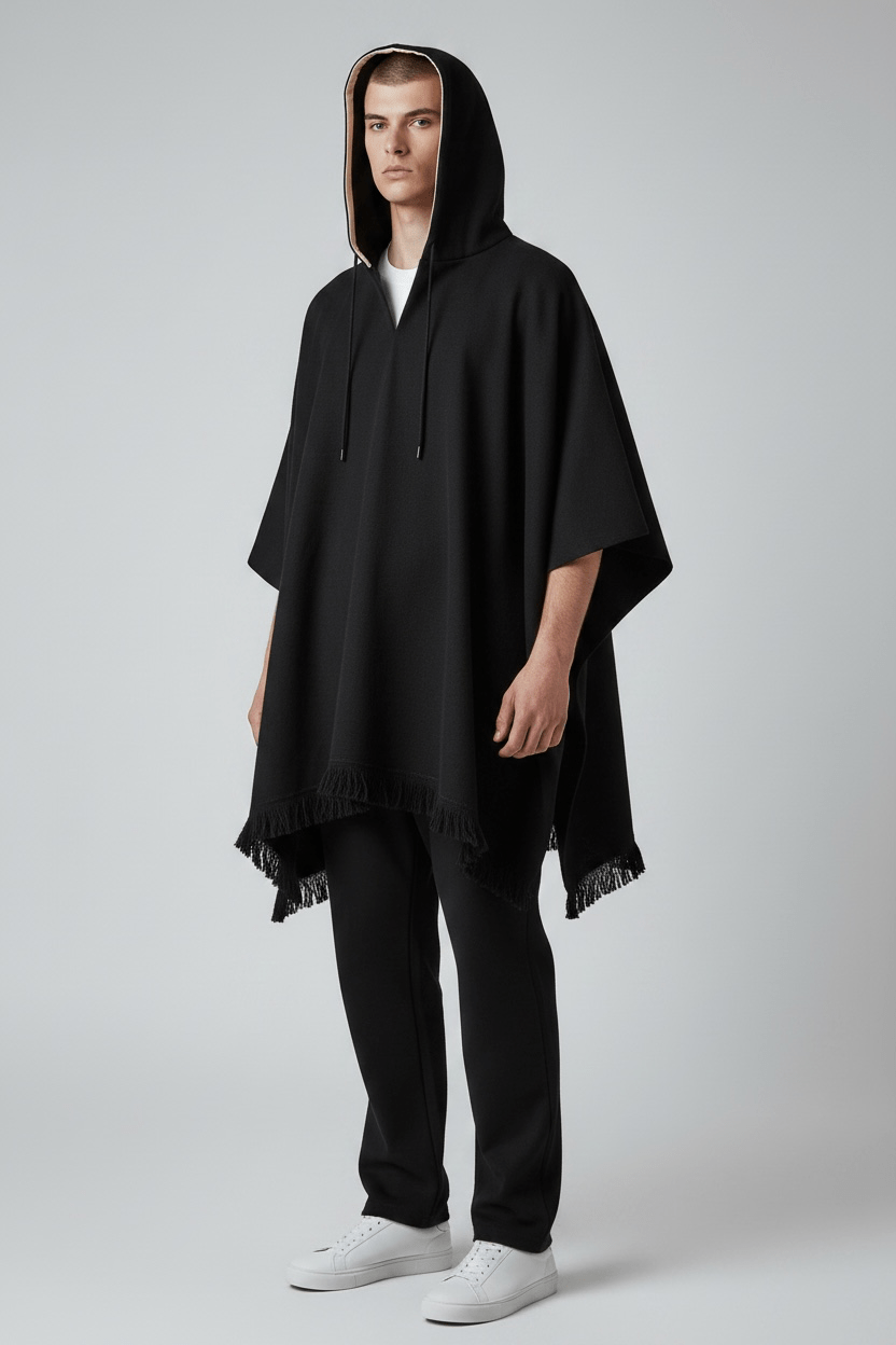 Poncho Andino Coqueado Negro C - Imagen 4