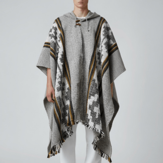 Poncho Andino Lana Oveja tipo cruz - PREMIUM c